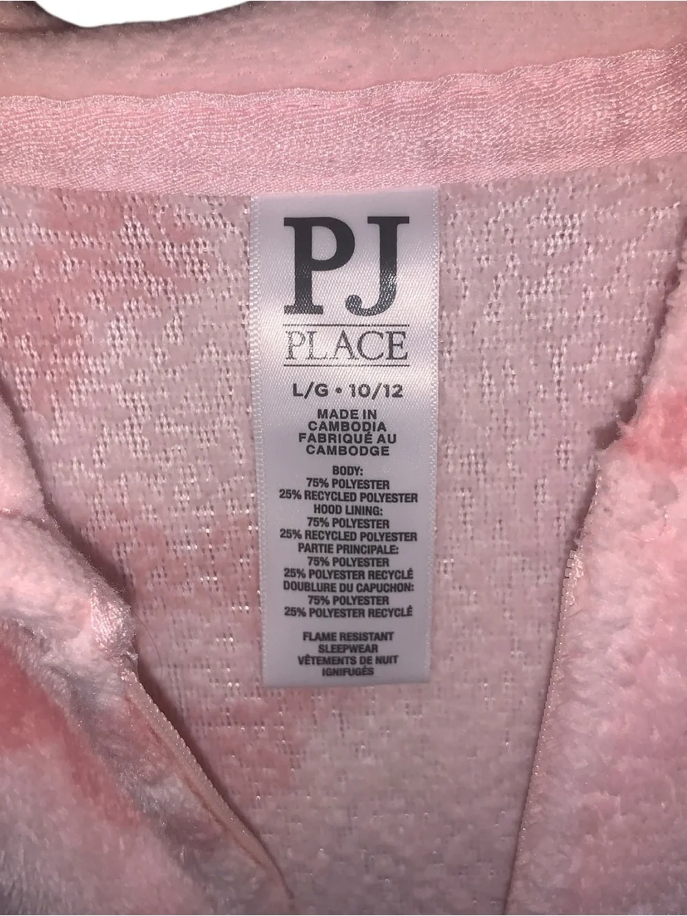 Children’s Place PJ Place Soft Plush Pink Daisy Girls One-Piece Hoodie Jumpsuit